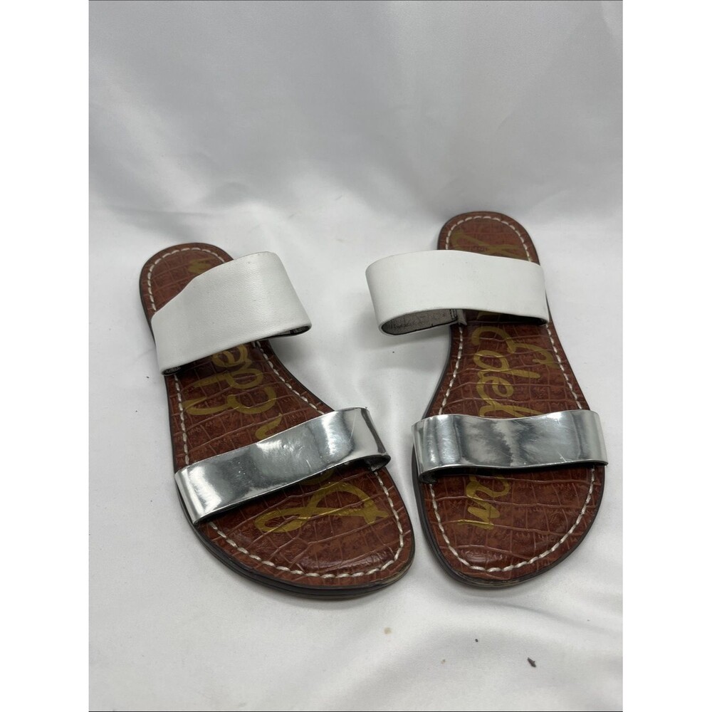 Sam Edelman Krista Silver and White Sandals